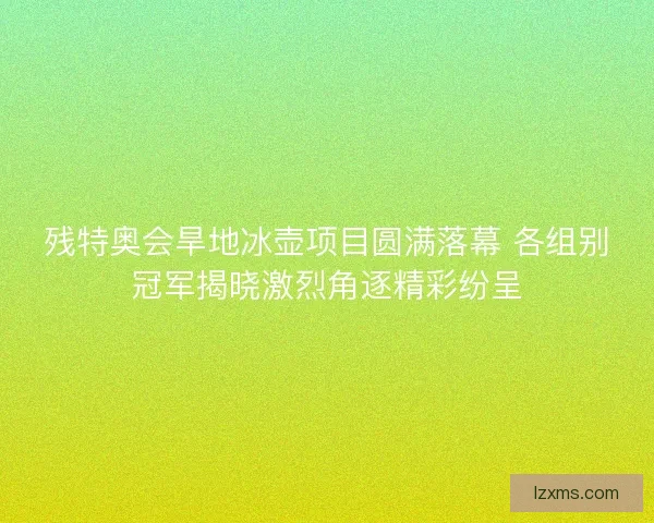 残特奥会旱地冰壶项目圆满落幕 各组别冠军揭晓激烈角逐精彩纷呈